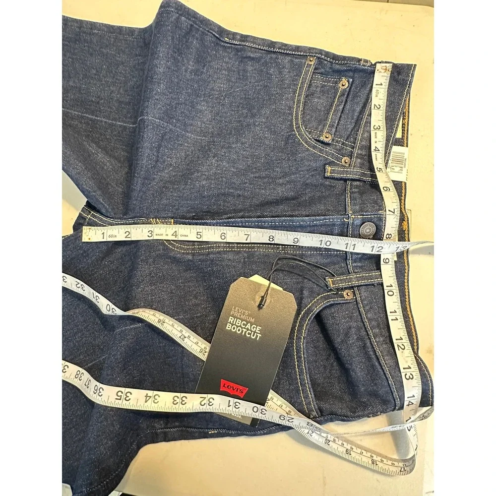 Levi's Premium Ribcage Bootcut Jeans‎ Women 29 X 33 Dark Blue High Rise NWT